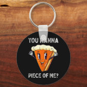 私のカボチャのパイおもしろいサンクスギヴィ キーホルダー (正面)