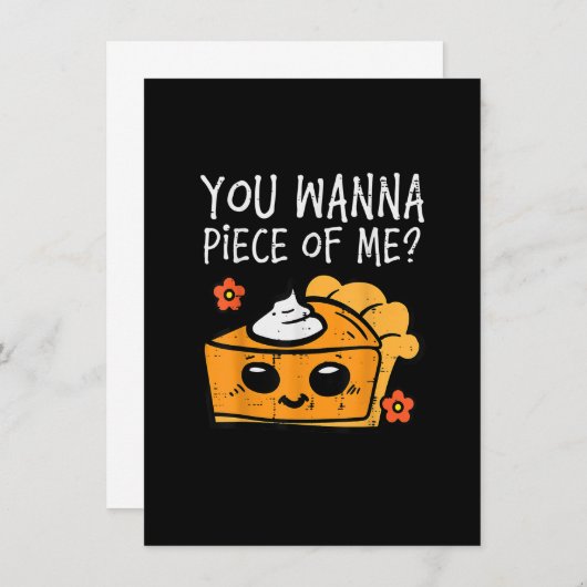 私のカボチャのパイ感謝祭の男性のWomの一部を欲しい 招待状 (正面/裏面)