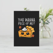 私のカボチャのパイ感謝祭の男性のWomの一部を欲しい 招待状 (スタンド正面)