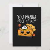 私のカボチャのパイ感謝祭の男性のWomの一部を欲しい 招待状 (正面)