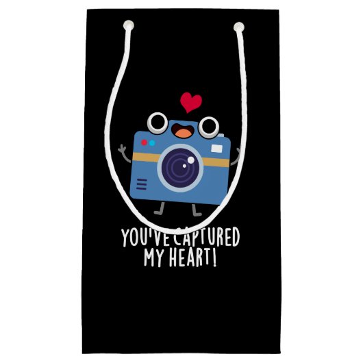 私のカメラを撮っおもしろいたDark BG スモールペーパーバッグ (正面)