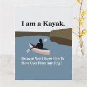 私のカヤックカヌーカヤッキングの挨拶 カード (黄色い花)