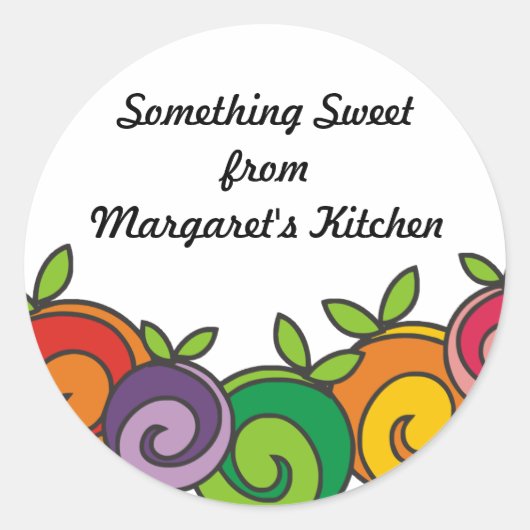 私のカラフルキッチンシールからフルーツベーキング食品 ラウンドシール (正面)