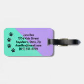 私のカラフル上に手のプリント ラゲッジタグ (裏面横)