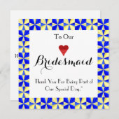 私のカラフル縁ど花嫁のメイドになってくれて有難う 招待状 (正面/裏面)