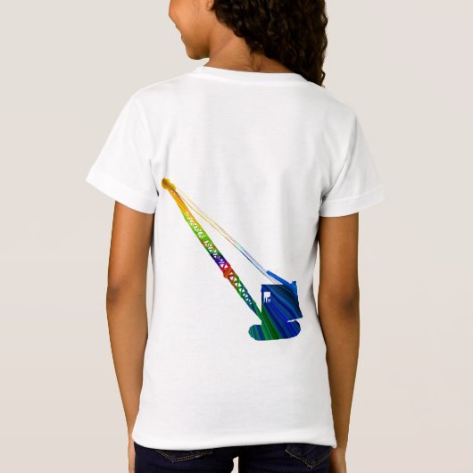 私のカラフルDADDYクレーンのオペレータ重機 Tシャツ (裏面)