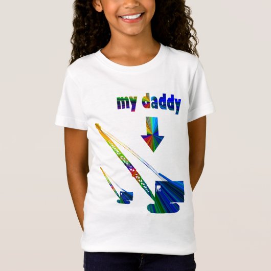 私のカラフルDADDYクレーンのオペレータ重機 Tシャツ (正面)