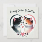 私のカリコバレンタイン 水彩ねこ ハート シーズンカード (正面)