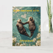 私のカワウソのパートナーへ 誕生日おめでとう カード (正面)