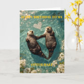 私のカワウソのパートナーへ 誕生日おめでとう カード (黄色い花)