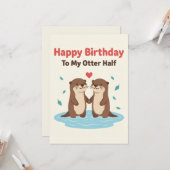 私のカワウソの片割れへの誕生日カード 彼氏 彼女 ギフト カード (正面/裏面インサイチュ)