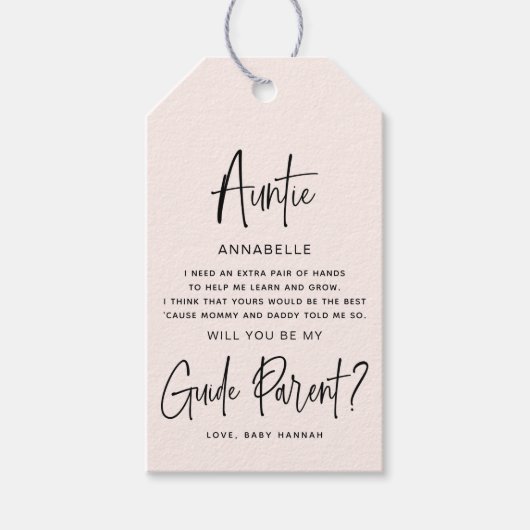 私のガイドの親の写真 ギフトタグ (正面)