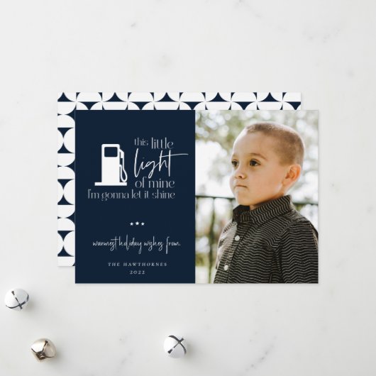 私のガスのユーモアの写真のこの小さな光 シーズンカード (正面/裏面インサイチュ)