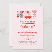 私のガレンティンになってくれない?ガレンティーンズデイパーティー 招待状 (正面)