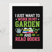 私のガーゲンと本に植物の愛読者 サンキューカード (正面/裏面)