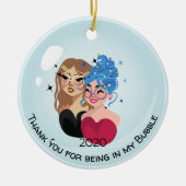 私のガーリー支えサンキュー玉に入ってかわいい セラミックオーナメント (正面)