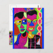 私のガールフレンドと私はMOJISOLA AGBADAMOSI OKUBUによって ポストカード (正面/裏面)