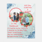 私のガールフレンドにパーソナライズされた2枚の写真 フリースブランケット (正面)