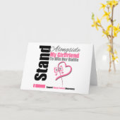 私のガールフレンドの横には乳がんが立っている カード (黄色い花)