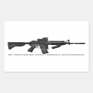 私のガールフレンドは私がAR15にアクセサリーを付けるべきであることを言 長方形シール