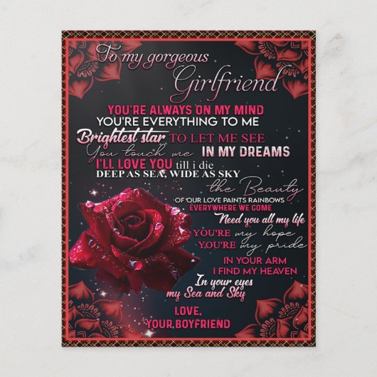 私のガールフレンドへの誕生日ギフト、カップル愛のギフト チラシ (正面)