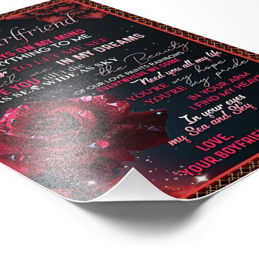 私のガールフレンドへの誕生日ギフト、カップル愛のギフト フォトプリント            (角)