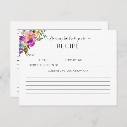 私のキッチンからあなたのレシピにピンクの水色 エンクロージャーカード (正面/裏面)