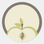 私のキッチンのギフトステッカーから緑のリンゴ ラウンドシール (正面)