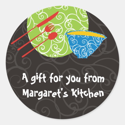 私のキッチンの飾りプレートのボウルの道具… ラウンドシール (正面)