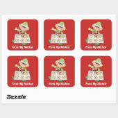 私のキッチンシールからのクリスマス小妖精や小人 スクエアシール (シート)