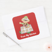 私のキッチンシールからのクリスマス小妖精や小人 スクエアシール (封筒)