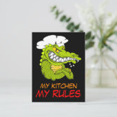 私のキッチン私のルール、アリゲーターシェフ、スポおもしろいート ポストカード (スタンド正面)