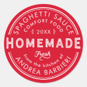 私のキッチン缶詰ラベルの色から生カスタム生 ラウンドシール (正面)