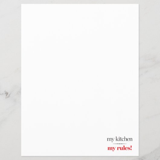 私のキッチン、私のルール チラシ (正面)