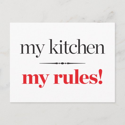 私のキッチン、私のルール ポストカード (正面)