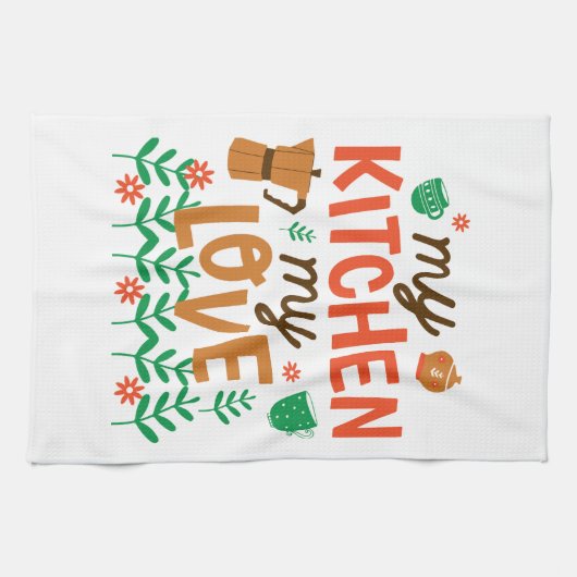 私のキッチン、私の愛 キッチンタオル (横)