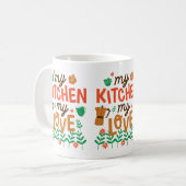 私のキッチン、私の愛 コーヒーマグカップ (正面左)