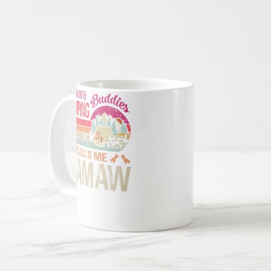 私のキャお気に入りのンピング仲間は私をマモーヴィンテージと呼ぶ コーヒーマグカップ (正面左)