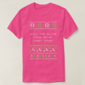 私のキャンディ甘しょのクリスマスジョークのクリスマスpuでスライド tシャツ (デザイン正面)