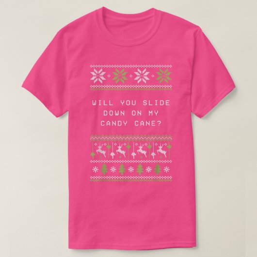 私のキャンディ甘しょのクリスマスジョークのクリスマスpuでスライド tシャツ (デザイン正面)