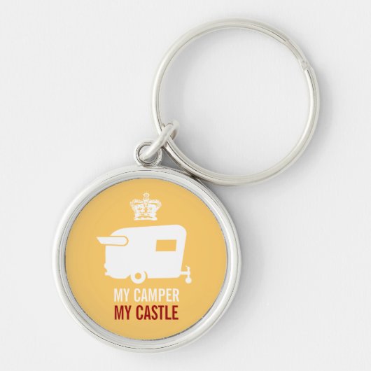 私のキャンピングカー私の城-ヴィンテージのShastaのキャンピングカー キーホルダー (正面)