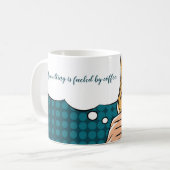 「私のキルティングはコーヒーで沸いている」11オンス。マグ コーヒーマグカップ (正面左)