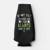 私のキルトがあなたを怒らせるならば、面白いセントパトリックデーのTシャツ ボトルクーラー (正面)