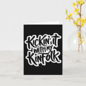 私のキンフォークファミリー懇親会ファムでキックおもしろいイン カード (黄色い花)