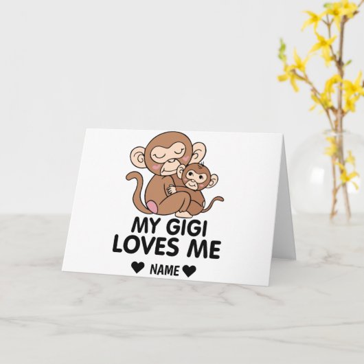 私のギギは私を愛している カード (黄色い花)