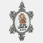 私のギギは私を愛している スノーフレークピューターオーナメント (左)