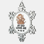 私のギギは私を愛している スノーフレークピューターオーナメント (右)