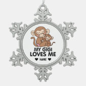 私のギギは私を愛している スノーフレークピューターオーナメント (正面)