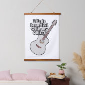 私のギターで人生は美しい。ヴィンテージカラフル 吊り下げ型タペストリー (寝室)