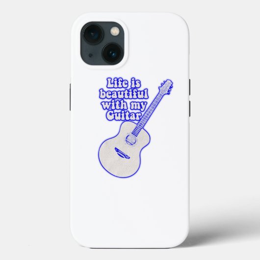 私のギターで人生は美しい。ヴィンテージブルー Case-Mate iPhoneケース (裏面)
